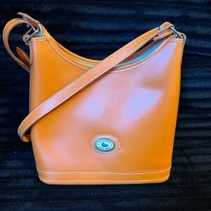 Dooney & Bourke Orange Leather Hobo Shoulder Bag